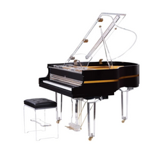 Heinrich HGP-152A Crystal Grand Piano  – Black (with Self Playing System)