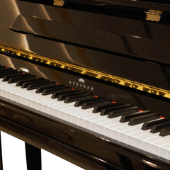 Steiner Upright Piano HU-121 E  Polished Black, Straight Leg