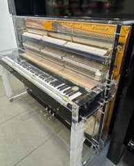 Steiner Crystal Upright Piano HU-125A - BLACK with Crystal Bench