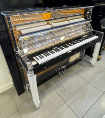 Steiner Crystal Upright Piano HU-125A - BLACK with Crystal Bench
