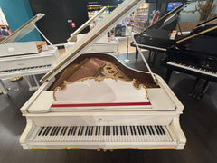 Steinway and Sons O-180 Renewed Grand Piano – White and Gold Baroque Edition | Serial No. 386075