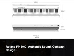 ROLAND FP-30X-WH + KSC-70-WH + KPD-70-WH Complete Digital Piano Package – White