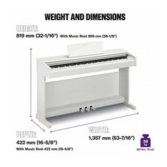 Yamaha Arius YDP-145 R Digital Piano with Bench –  White