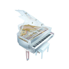 Steiner Crystal Grand Piano With Self Play HG-168A Silver